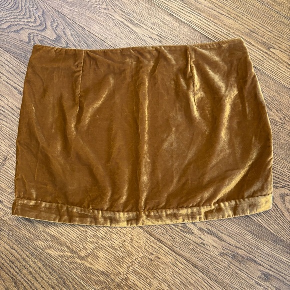 Free People copper velvet mini skirt - Picture 6 of 7
